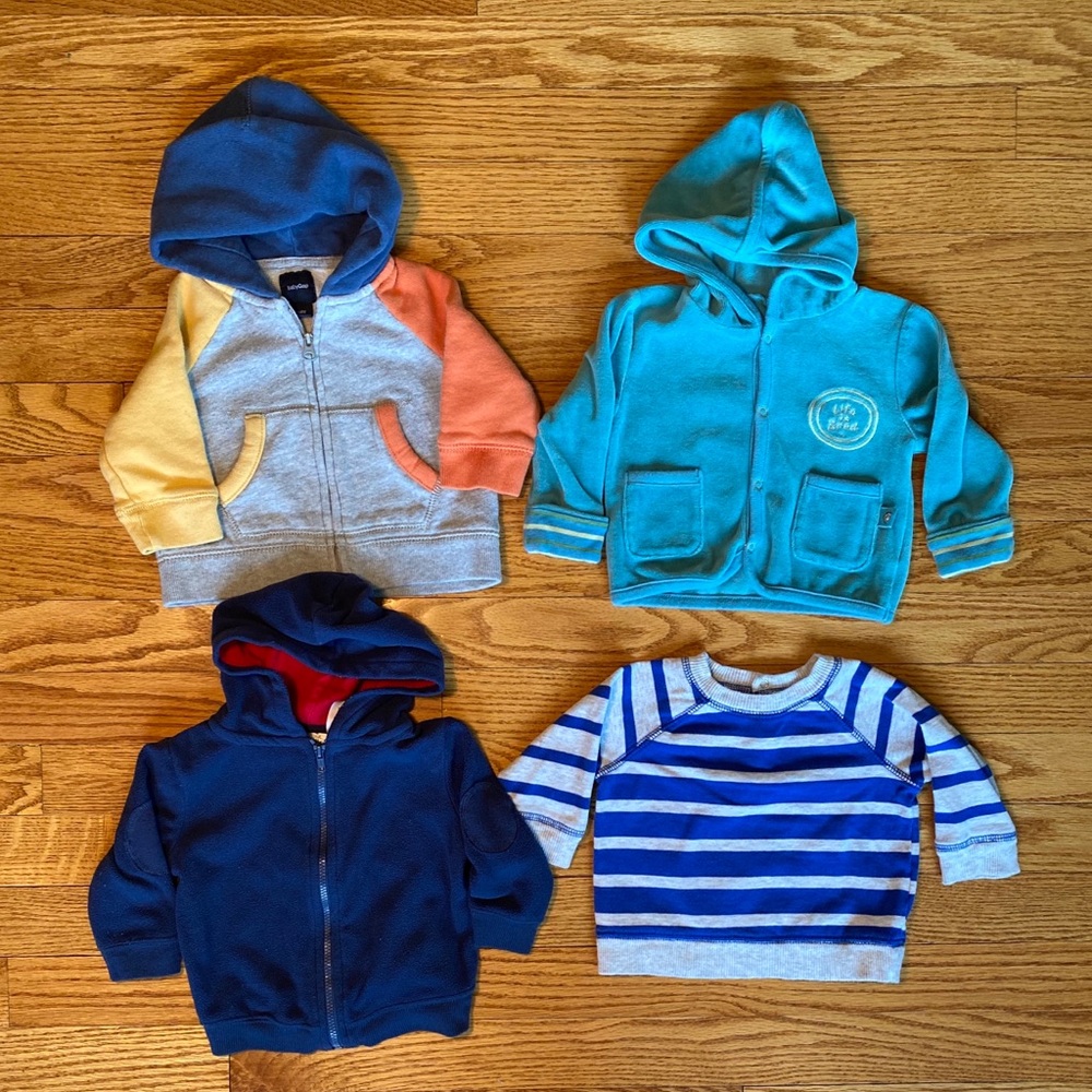 Lot of 4 boy’s sweatshirts, 6M